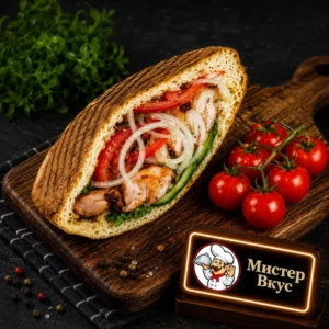 Донар с курицей и свежими овощами — Мистер Вкус