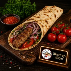 Люля-кебаб в тонком лаваше с овощами — Мистер Вкус
